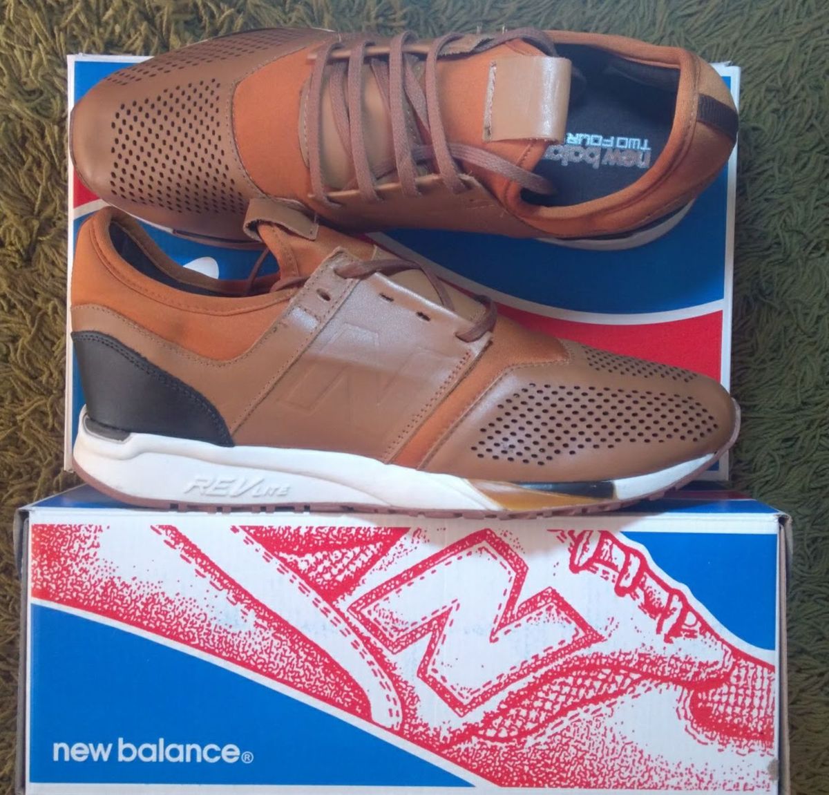 tenis new balance masculino couro marrom