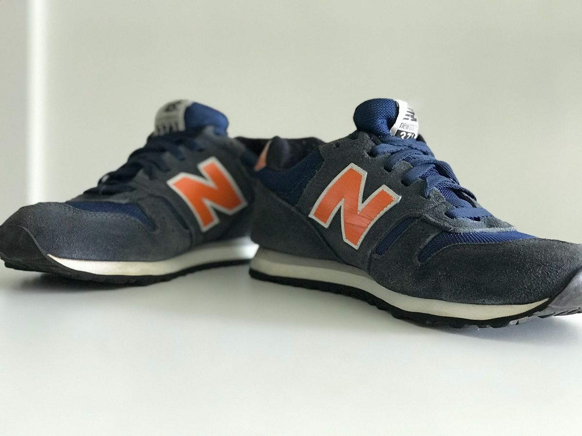 new balance azul e laranja