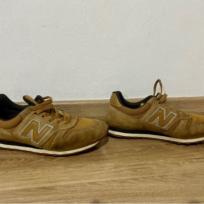 Balance 373 Tenis New Balance Marrom Couro Balance 373 New Balance