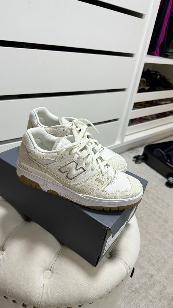 Tênis New Balance 550 Branco com Bege No Tamanho 38 New Balance