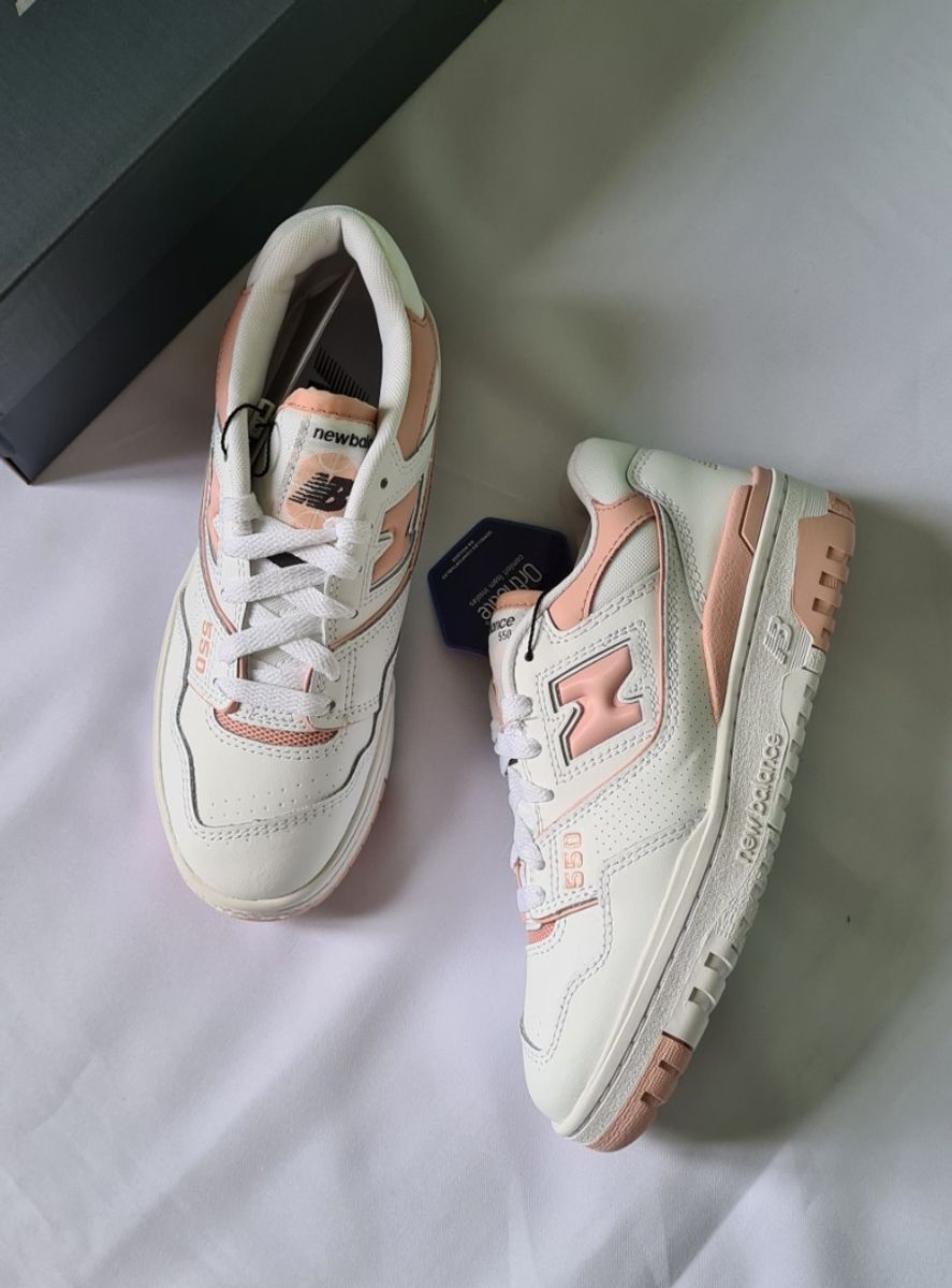 Tenis New Balance 550 White Pink Sand Branco Rosa 34 Tenis Feminino New Balance Nunca Usado 92486690 enjoei