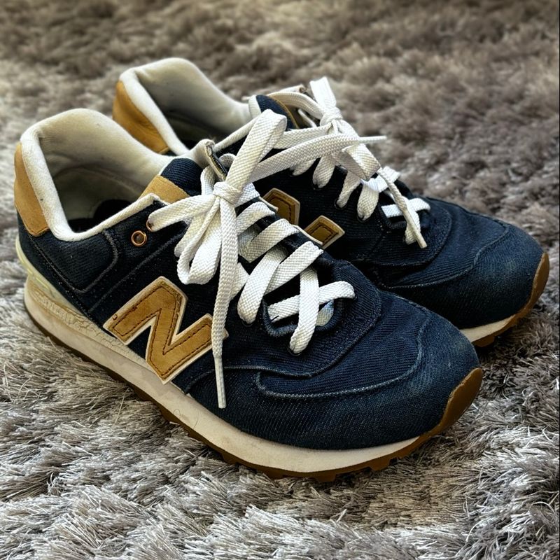 New balance azul e marrom best sale