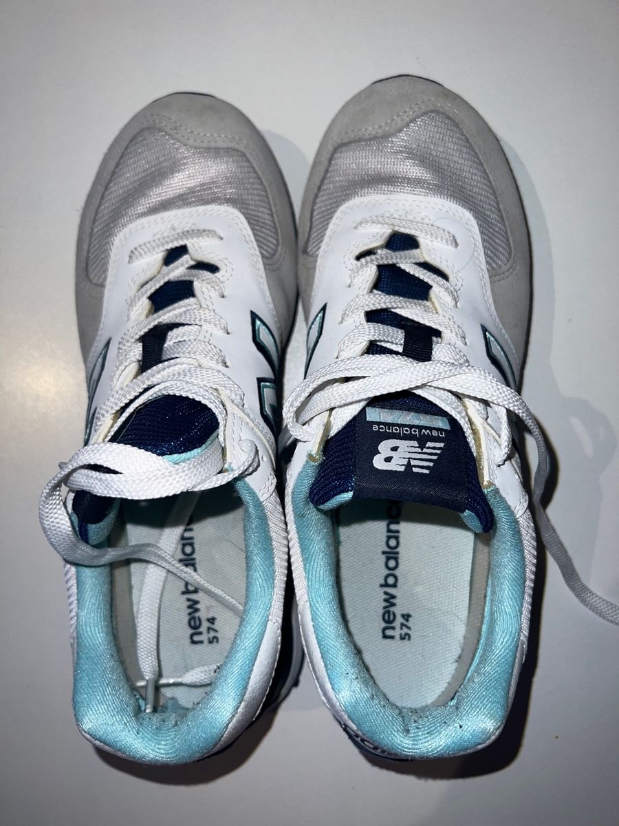 New balance 574 store branco e azul