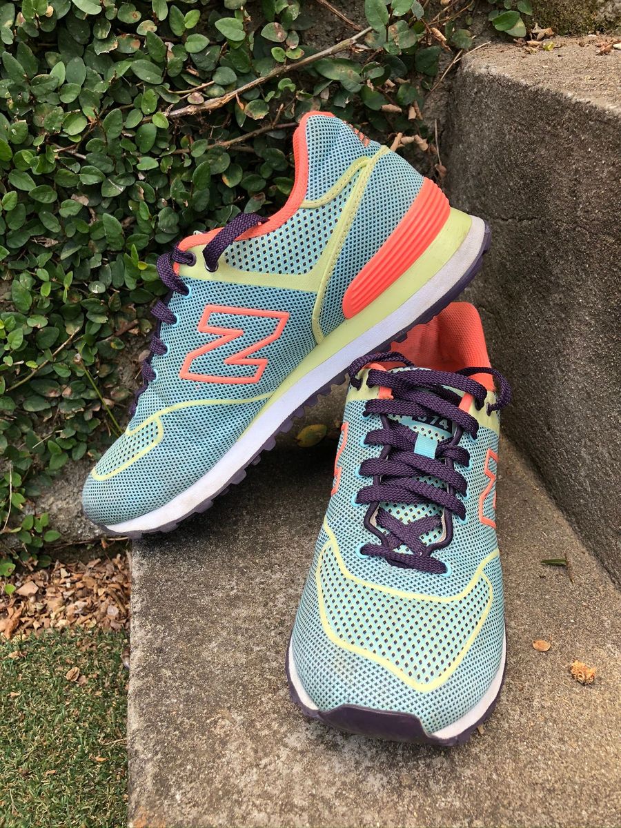 Tênis New Balance 574 Colorido Neon | Tênis Feminino New Balance Usado ...