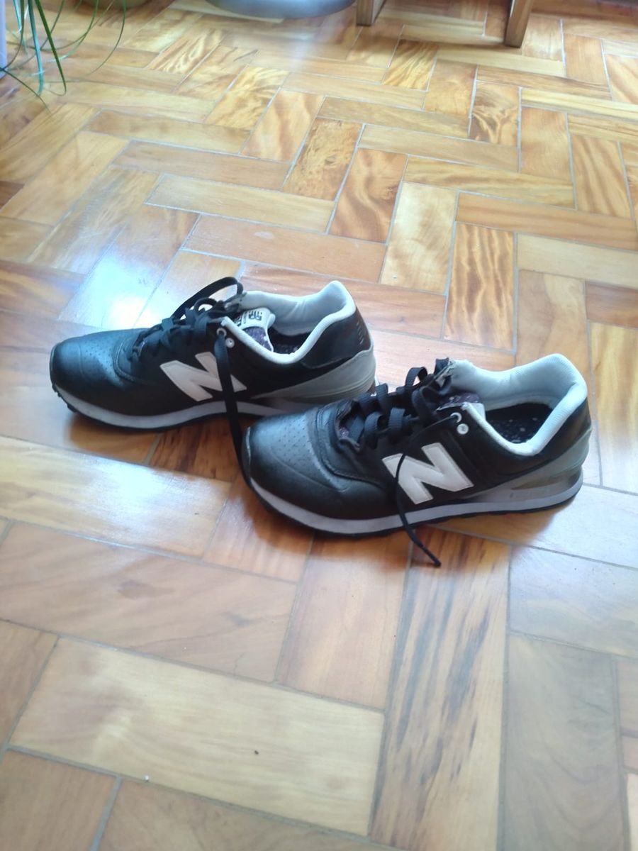 New balance best sale de couro preto