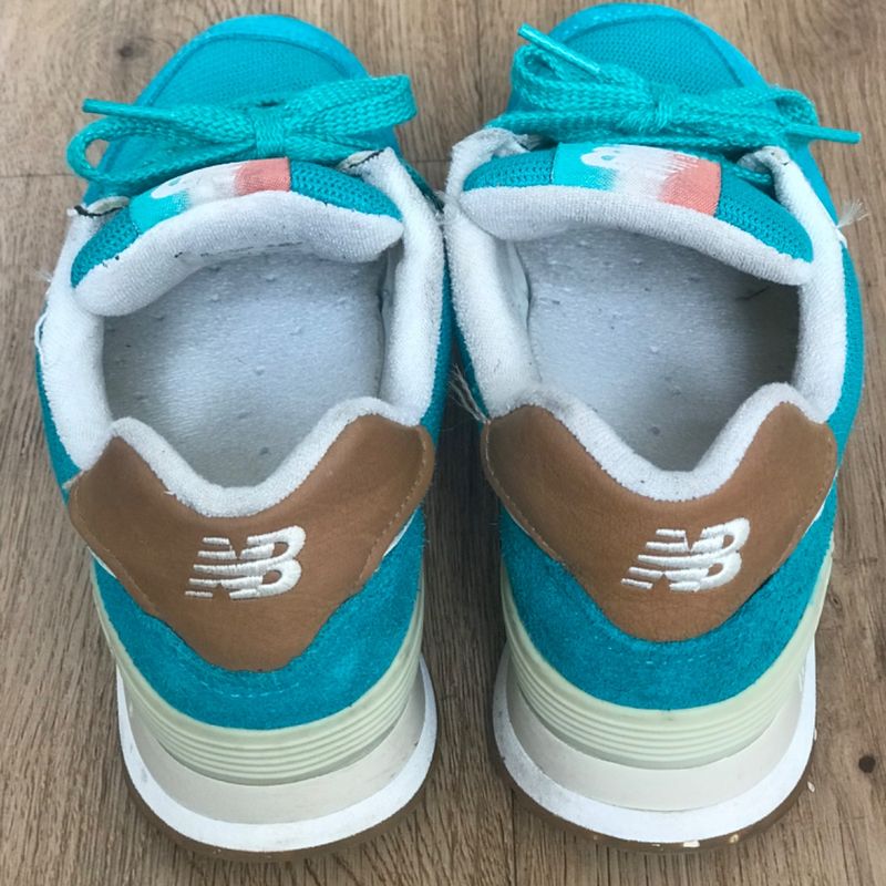 New balance 574 verde cheap agua