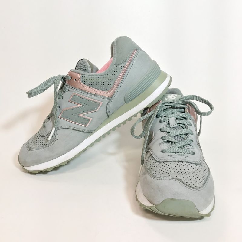 New balance 574 verde menta sale