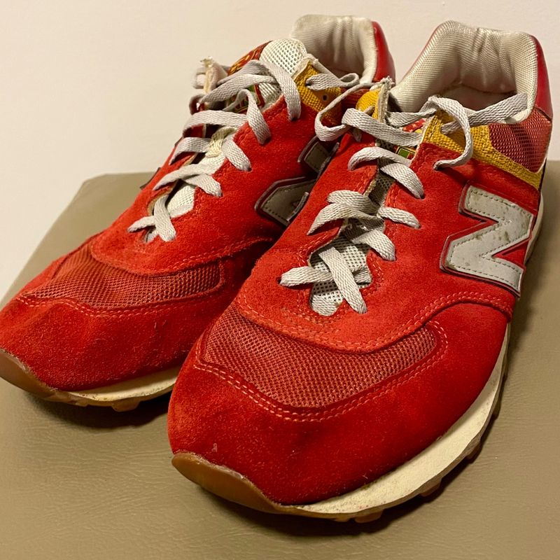 New balance best sale 574 vermelho masculino