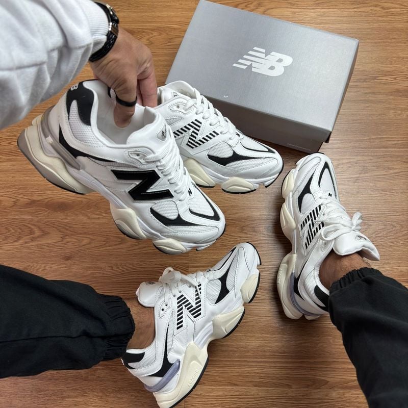 Tênis New Balance 9060 Branco/Preto Couro Legítimo New Balance