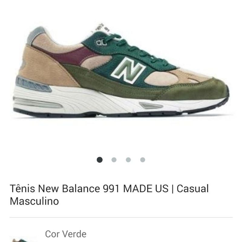 New balance 991 preto fashion e verde