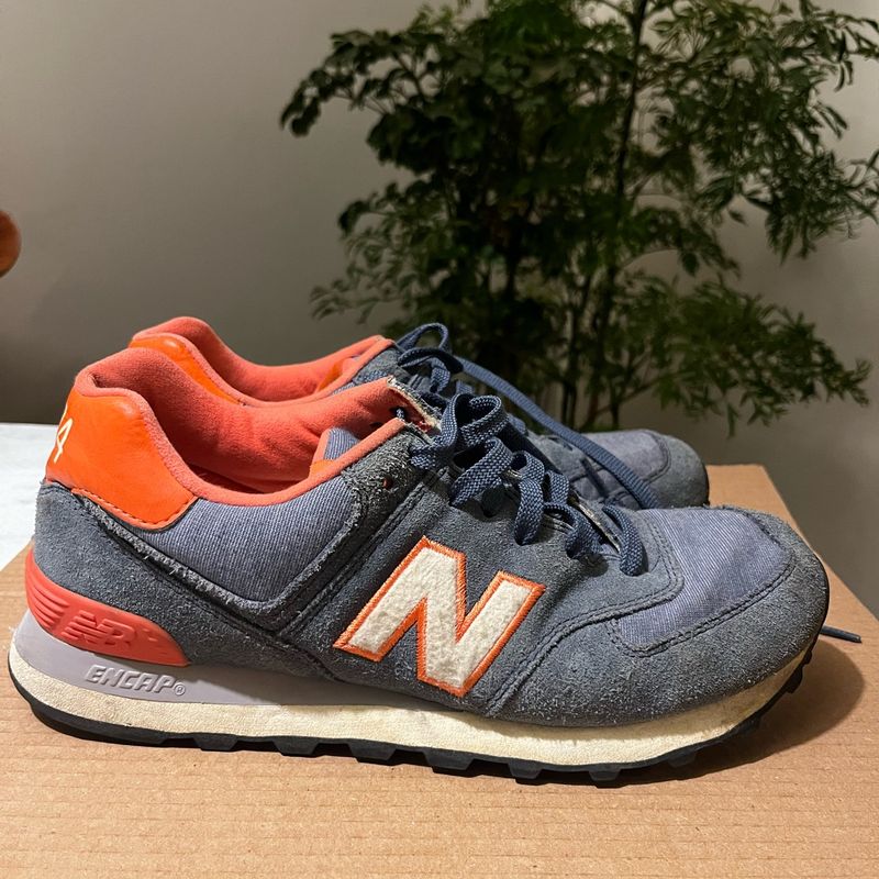 Tenis New Balance Azul e Laranja Tenis Feminino New Balance Usado 111301898 enjoei