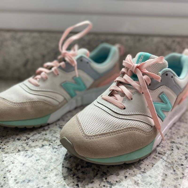 Tenis New Balance Cw997hba Original Colorido Bege Rosa Verde e Branco Tam 39 25 5cm New Balance Usado 99678087 enjoei