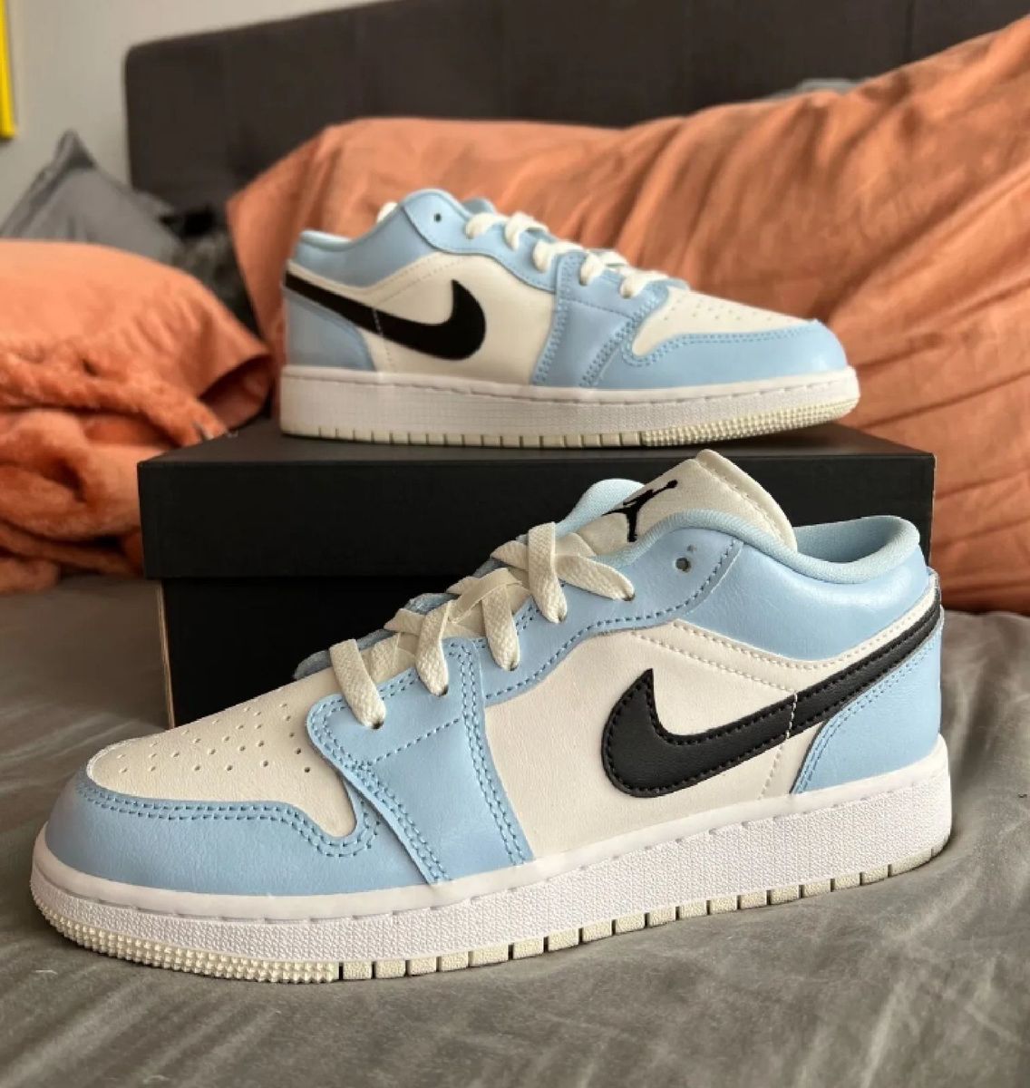 Tênis Nike Air Jordan 1 Low Azul Bebê Original Novo | Tênis Masculino ...