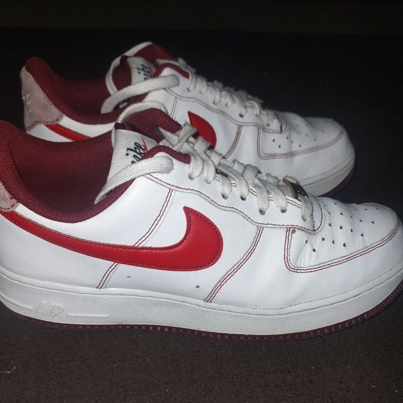 Air force 1 hot sale white team red