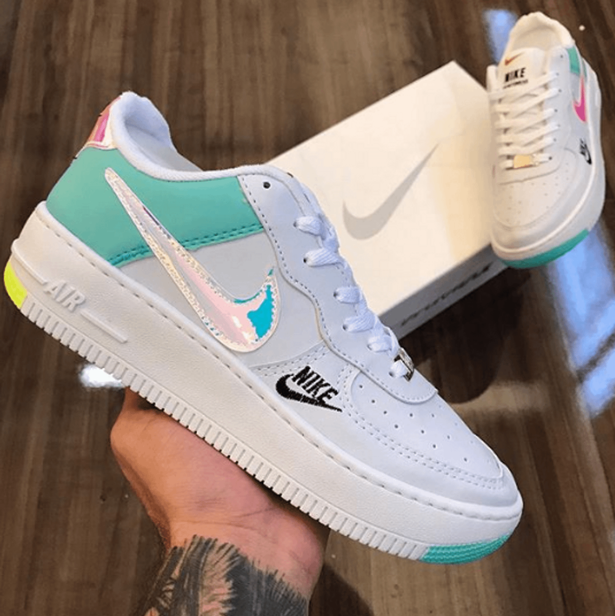 nike air force azul e branco