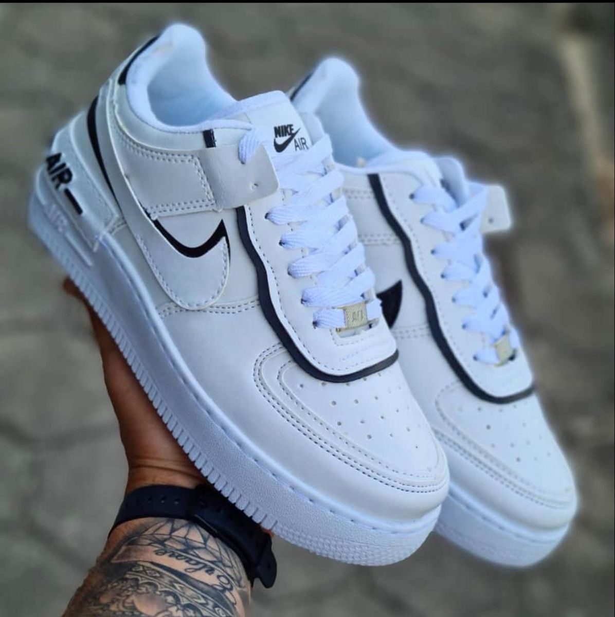 Tênis Nike Air Force 1 Shadow Branco E Preto Lançamento N34 Tênis Feminino Nike Novo 47695352