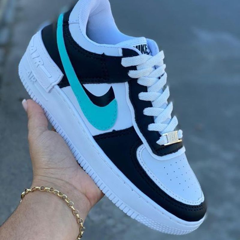 Tênis Nike Air Force 1 Shadow Preto e Verde Água Lançamento N35 | Tênis  Feminino Nike Nunca Usado 47835237 | enjoei