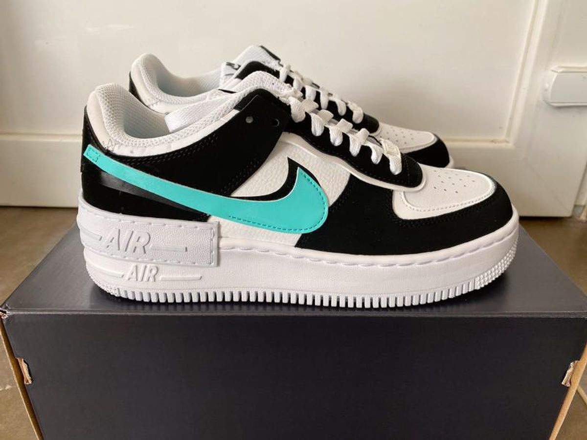 Nike Air Force Shadow Feminino Branco, Preto e Azul - Vai de Tênis