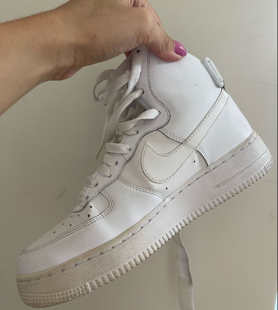Tênis Nike Air Force Branco Cano Alto | Tênis Feminino Nike Usado ...