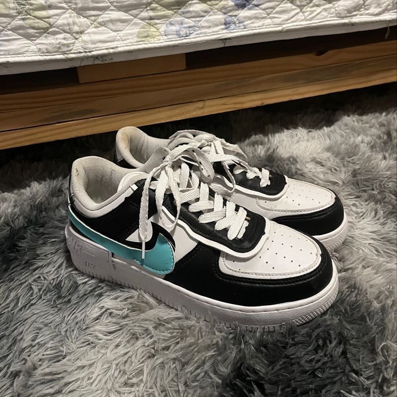 Tênis Nike Air Force Branco/preto/verde Água 38 Tênis Feminino Nike Usado  89137445 enjoei - Main Image