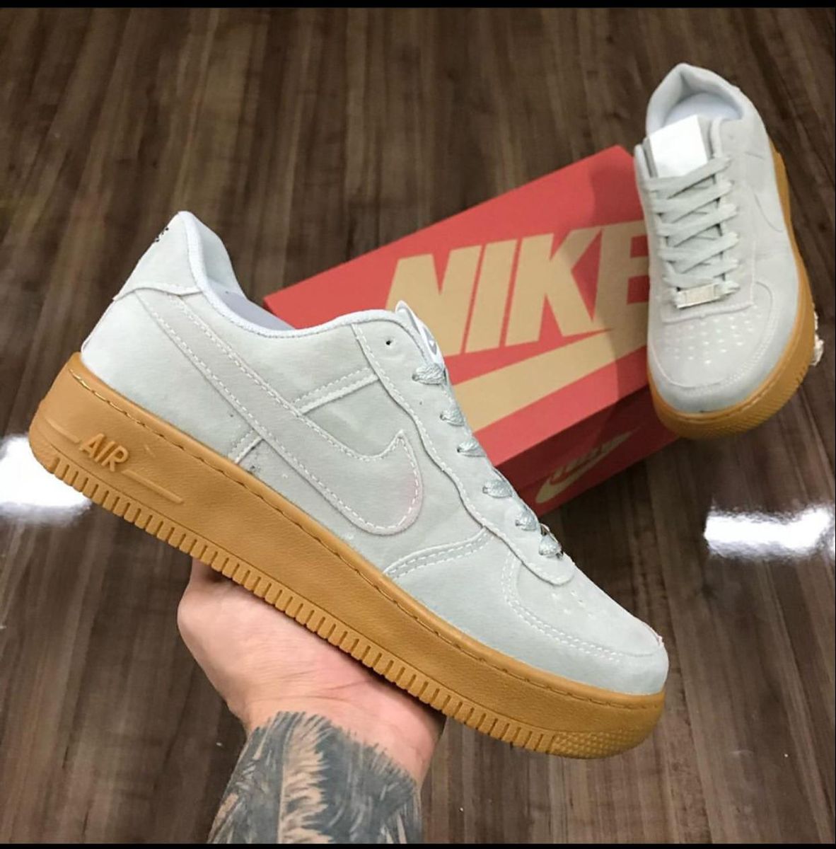 nike air force cano alto marrom