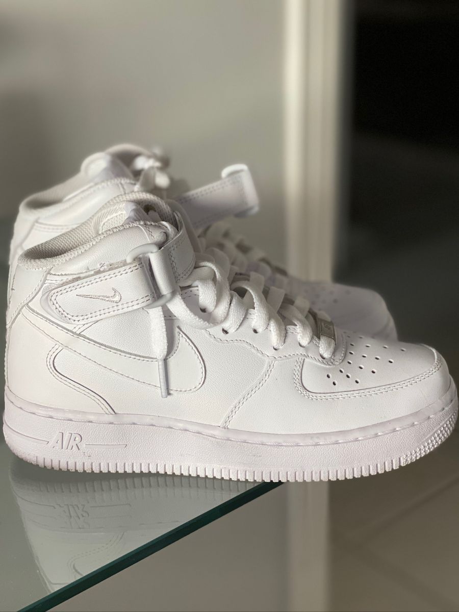 Tênis Nike Air Force Cano Alto Branco | Tênis Feminino Nike Usado ...