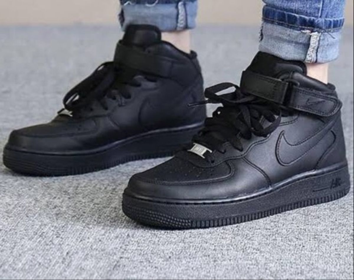 nike air force preto cano baixo