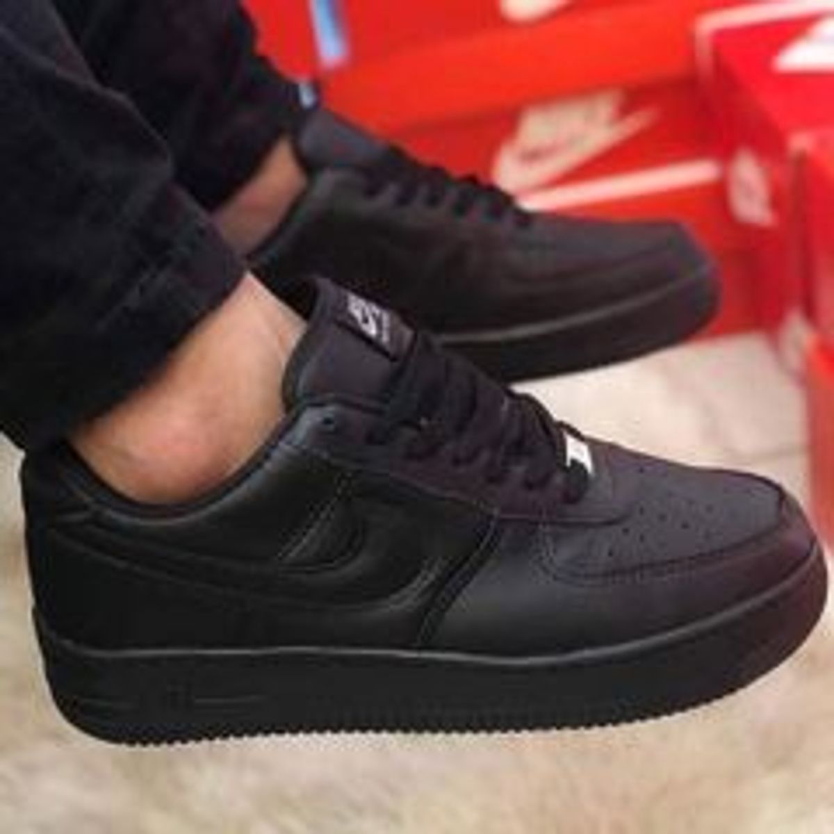 Tenis Nike Air Force Lv Preto Preto Pegue Confortavel T Nis Feminino Nike Nunca Usado