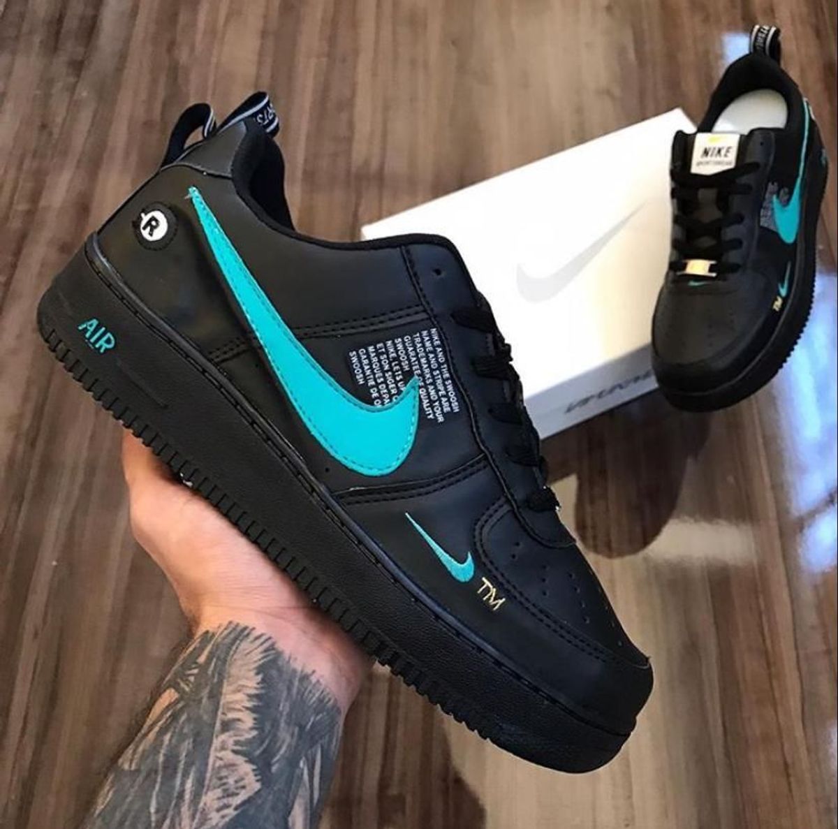 nike air force preto e verde