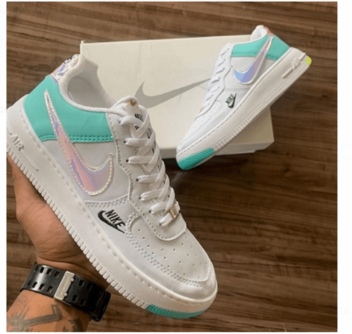 nike preto e verde agua