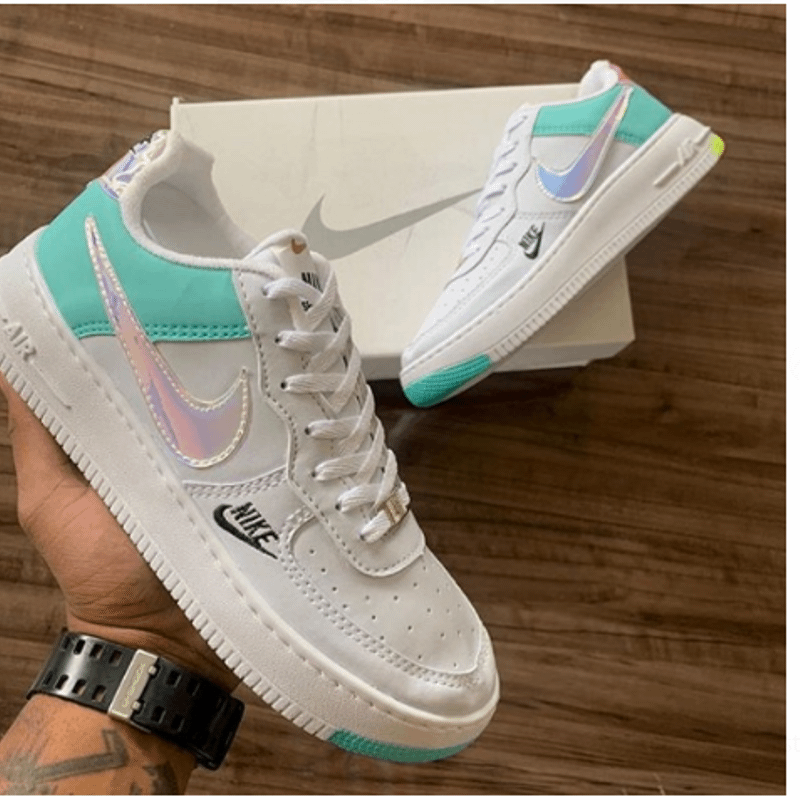 TÊNIS NIKE AIR FORCE BRANCO VERDE