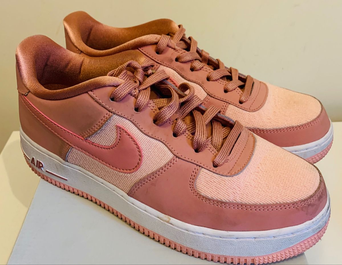 T Nis Nike Air Force T Nis Feminino Nike Air Force Rosa Barra Pink Tenis Muito Novo Usado