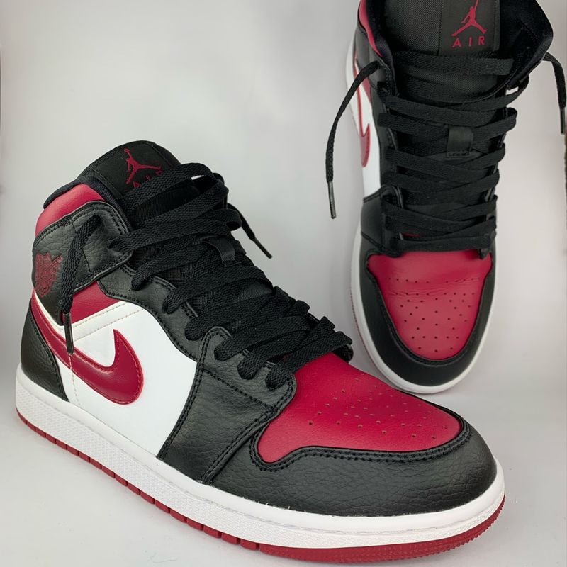 Tenis Nike Air Jordan 1 Mid Bred Toe | Nike Usado 81177025 | enjoei