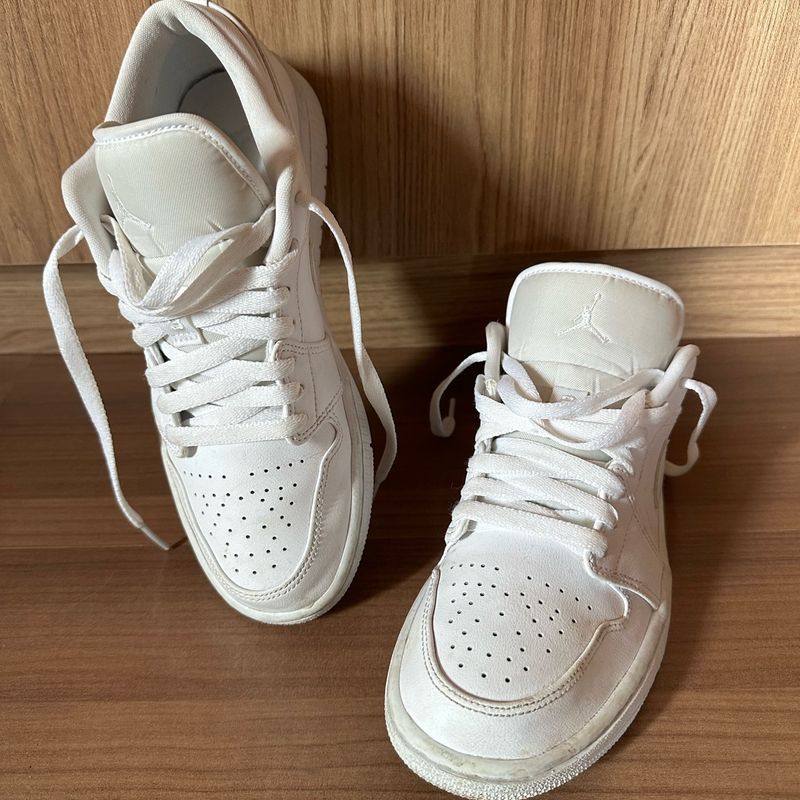 Fashion Nike Lower Original Tênis Nike Air Jordan Triple White Low