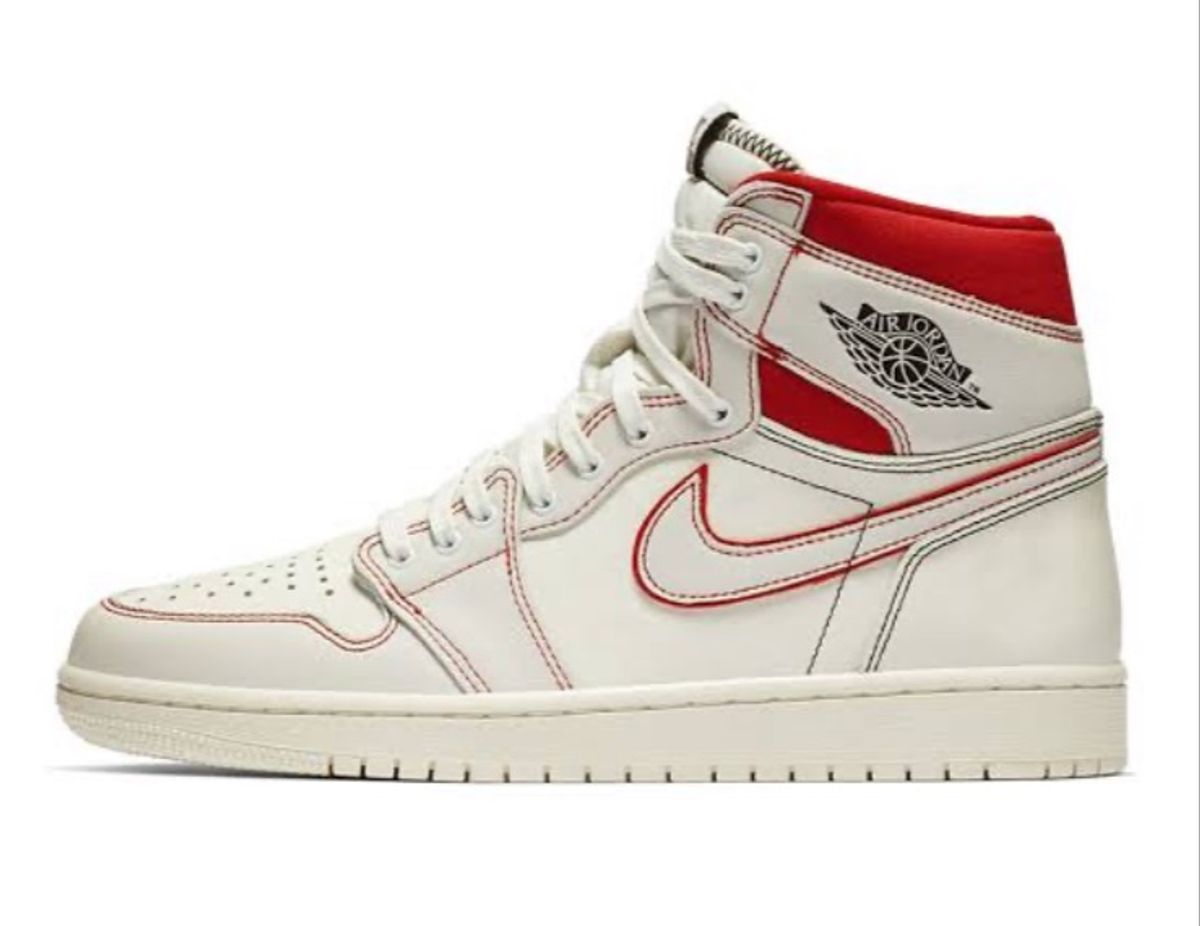 nike air jordan branco e vermelho