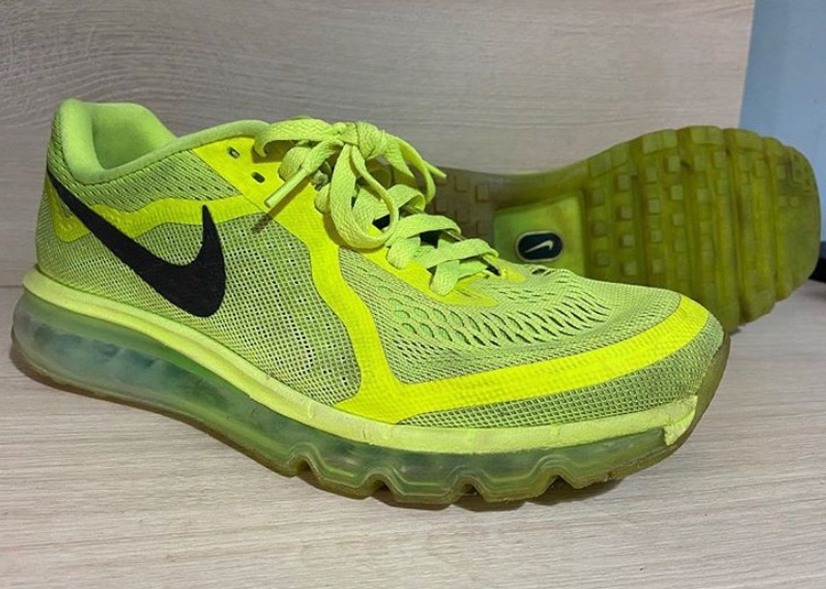 tenis nike air max verde fluorescente