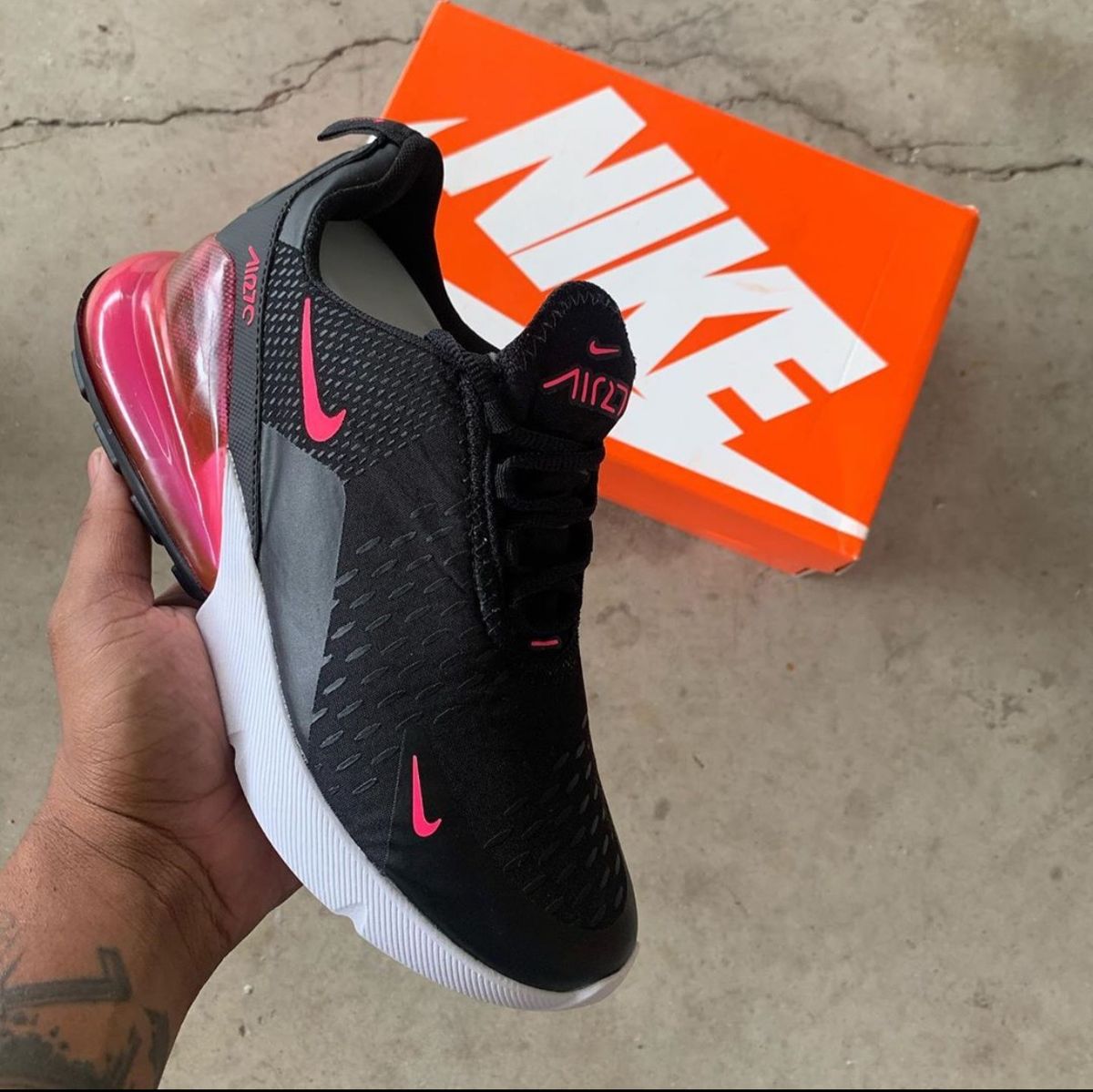 air max 270 preto e rosa