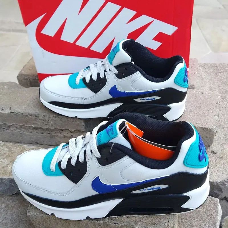 Tênis Nike Air Max 90 Branco Leather Roxo Azul Preto Gs Feminino Dswt  Sneaker, Tênis Feminino Nike Usado 69016115