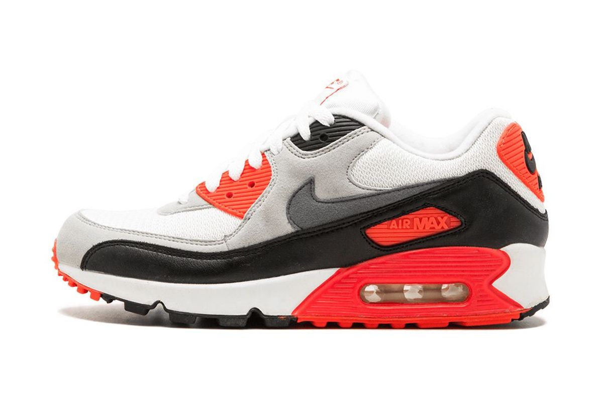 nike air max 90 laranja e cinza