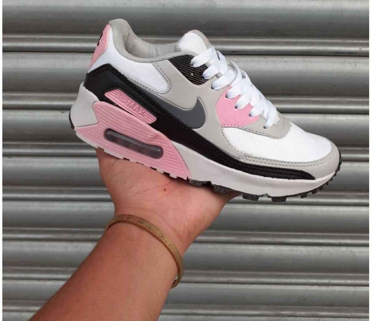air max 90 cinza e rosa