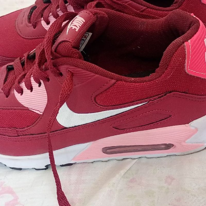 Tenis Nike Air Max 90 Feminino Vinho com Rosa Tenis Feminino Nike Usado 112137336 enjoei