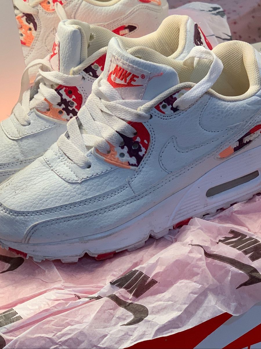 air max 90 floral branco