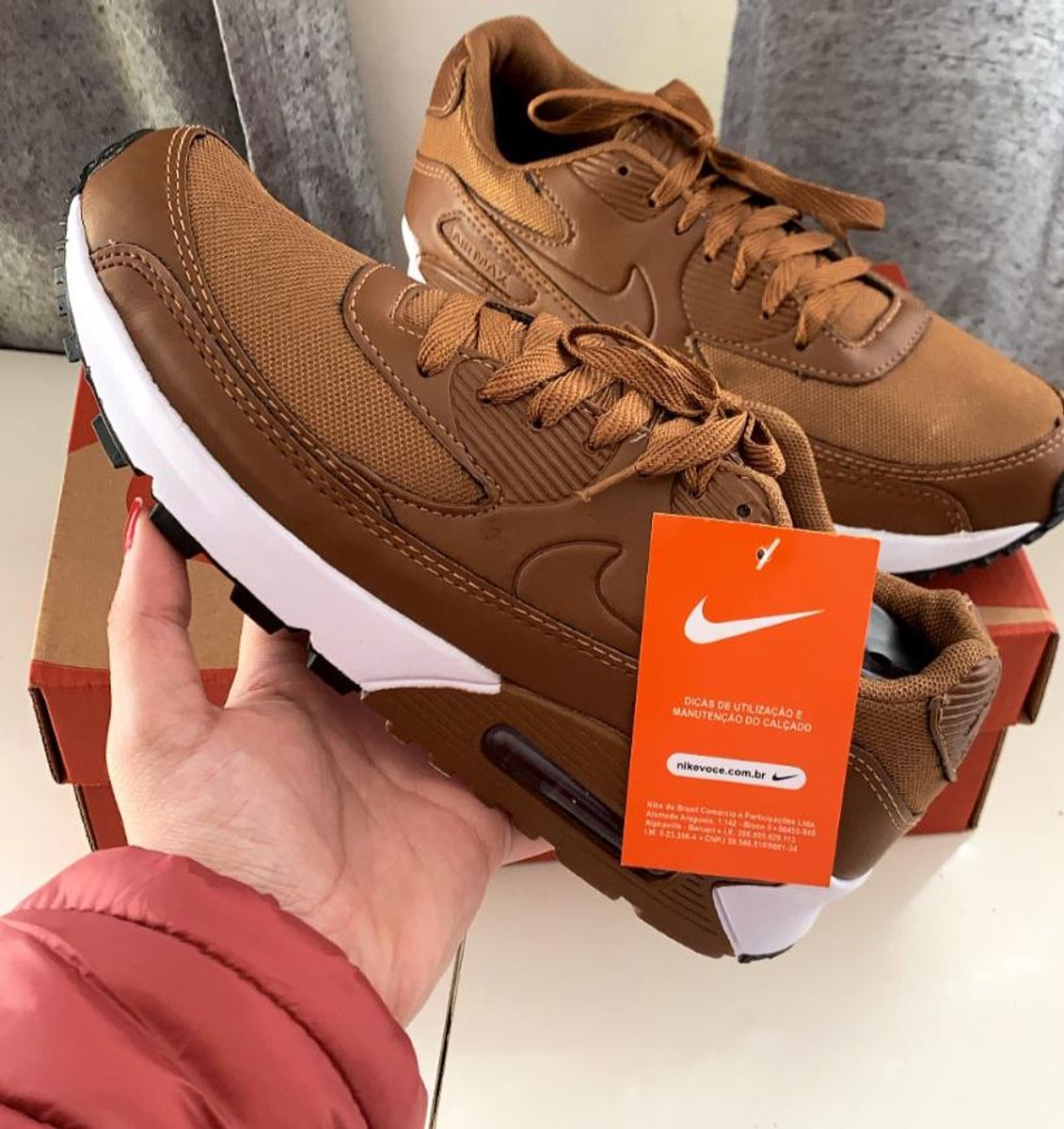 tênis nike air max 90 feminino marrom