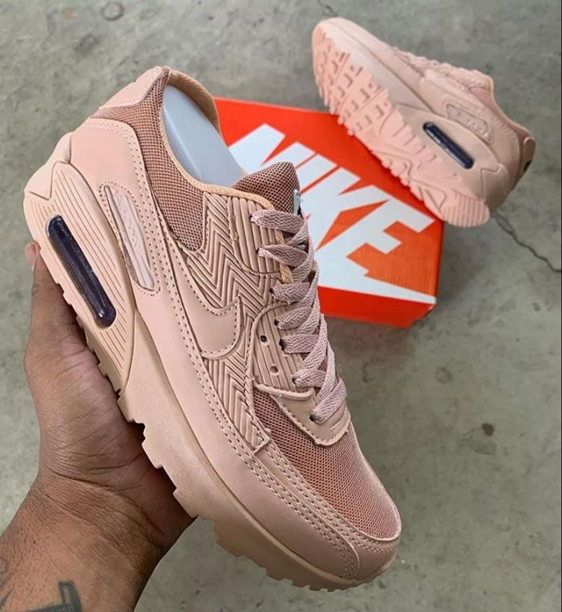 tênis nike air max 90 nude tamanho 34 tênis feminino nike nunca usado