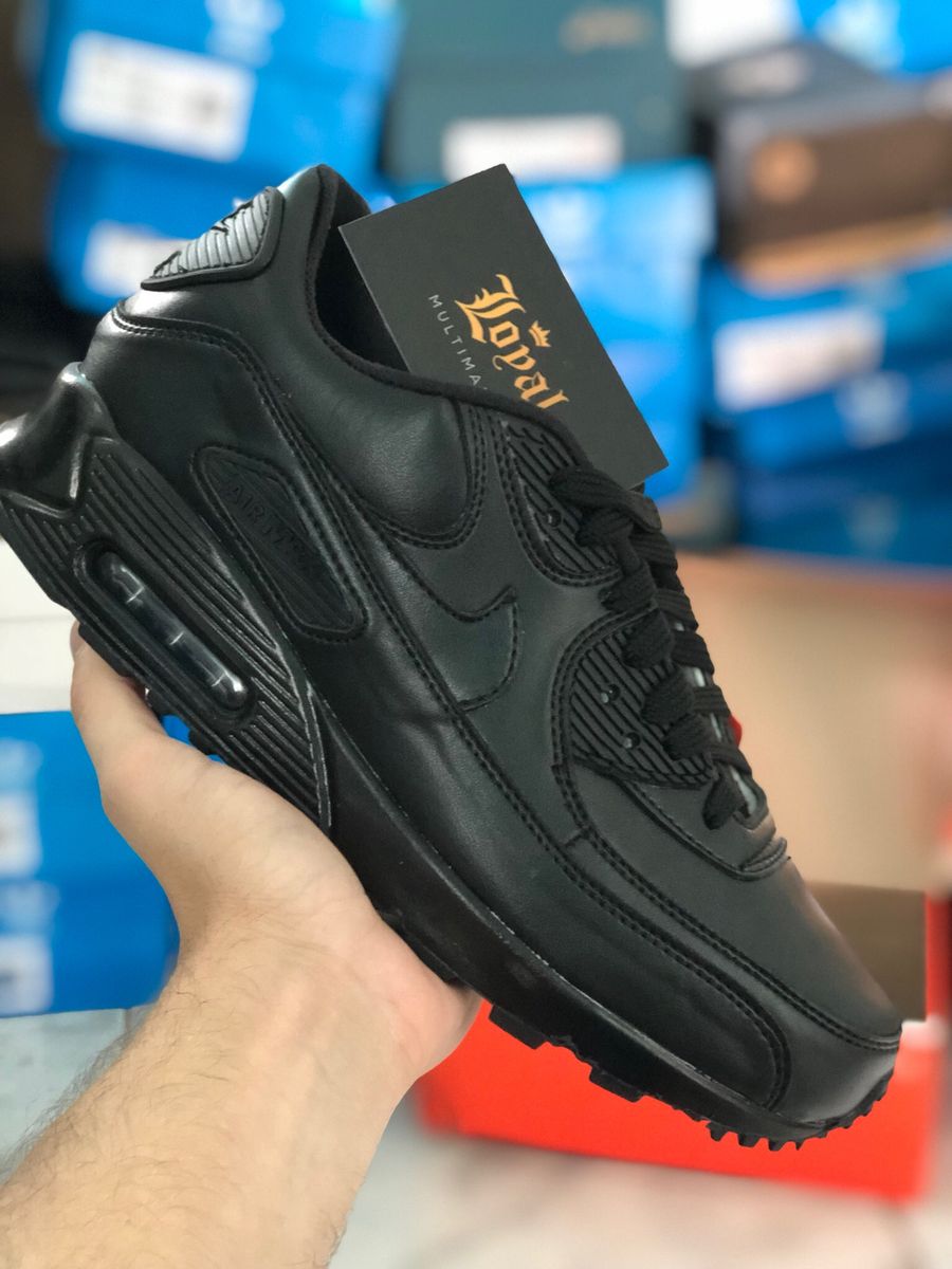 90 Feminino Air Max 90 Preto Couro Tênis Nike Air Max 90 M DQ4071