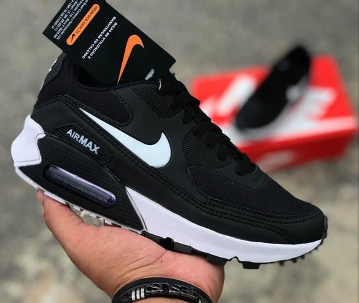 nike air max 90 preto e branco