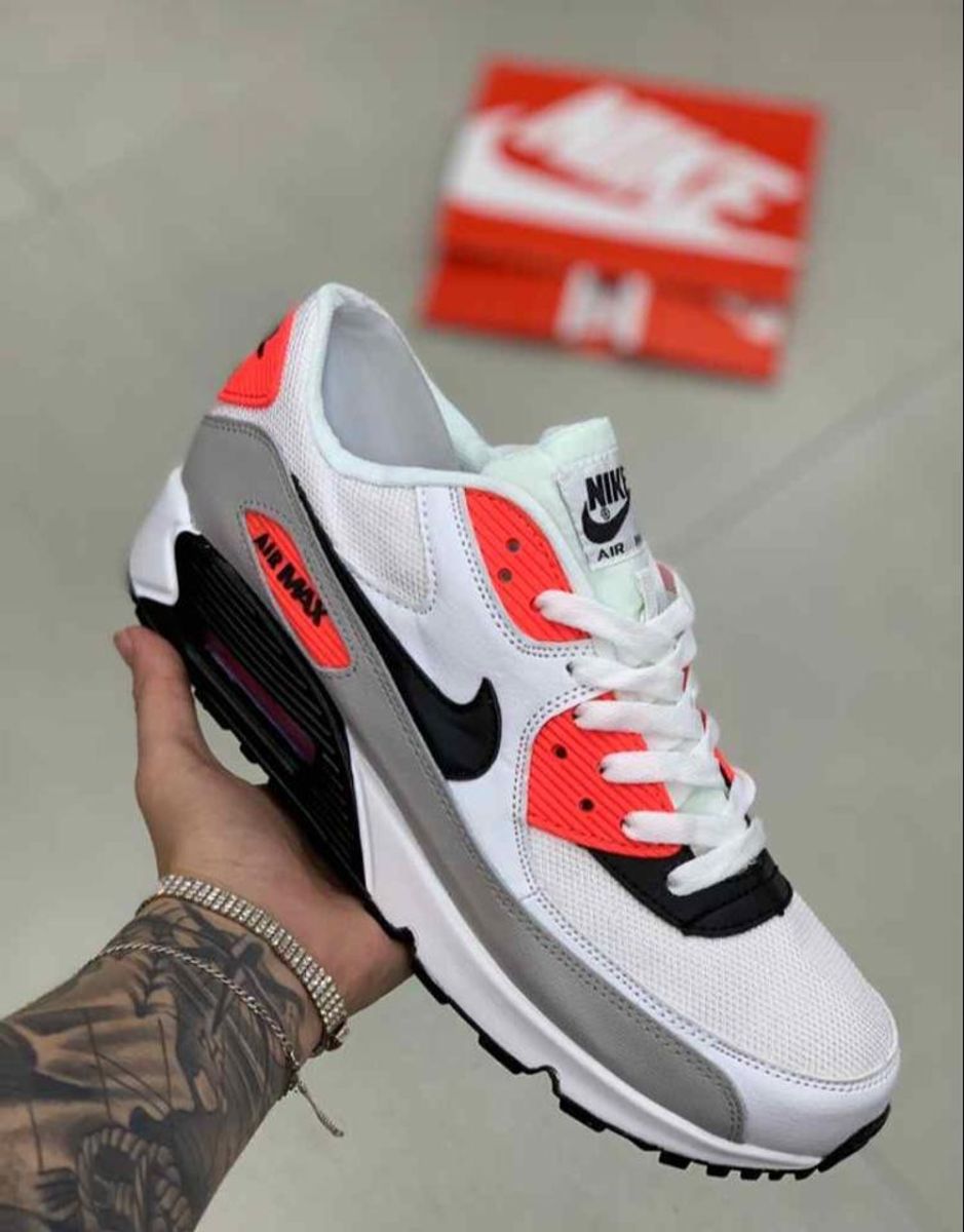 nike air branco e vermelho