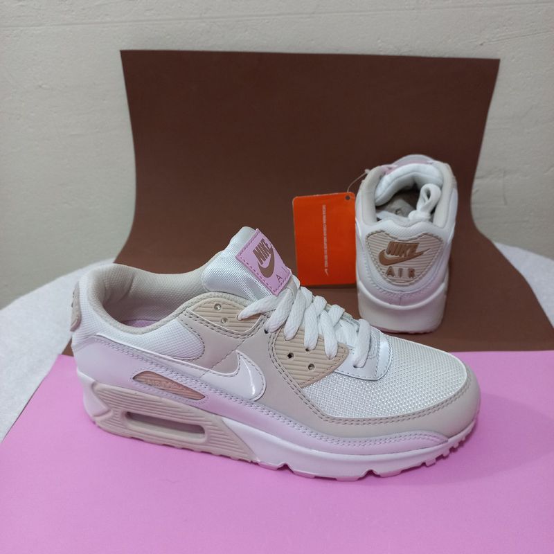 T nis Nike Air Max 90 Summit Orewood Bege Marrom Rosa Dswt T nis