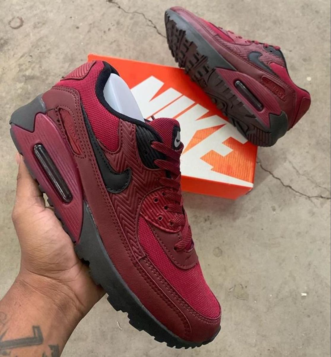 nike air max 90 vermelho e preto