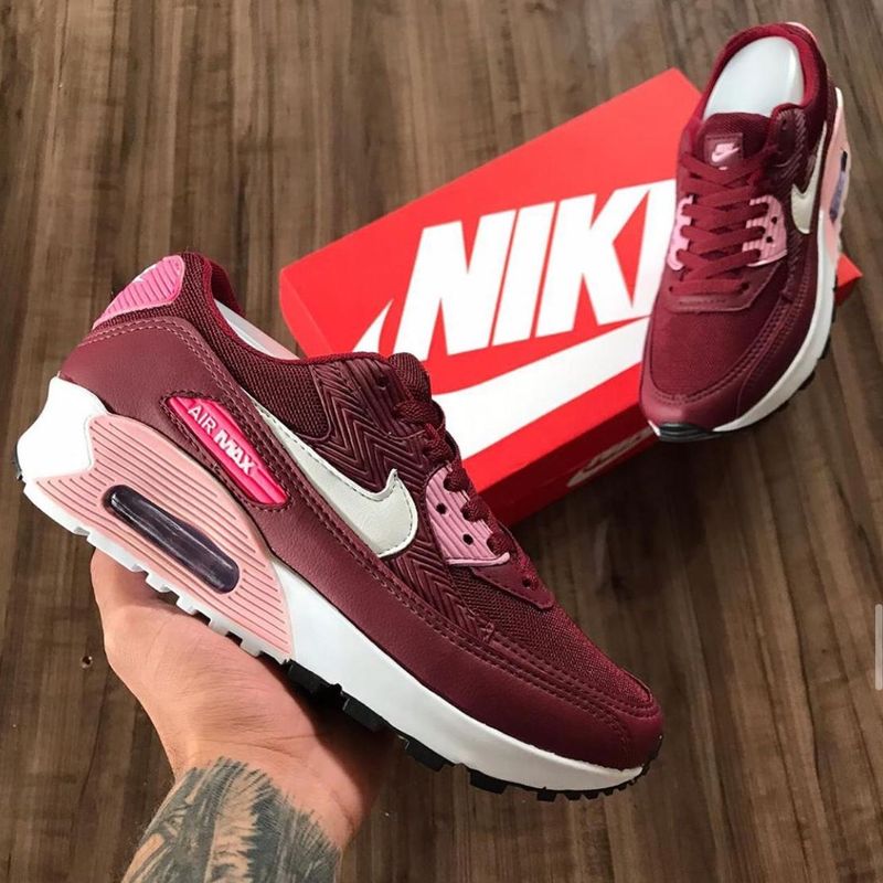 Nike air max 90 vinho cheap e rosa